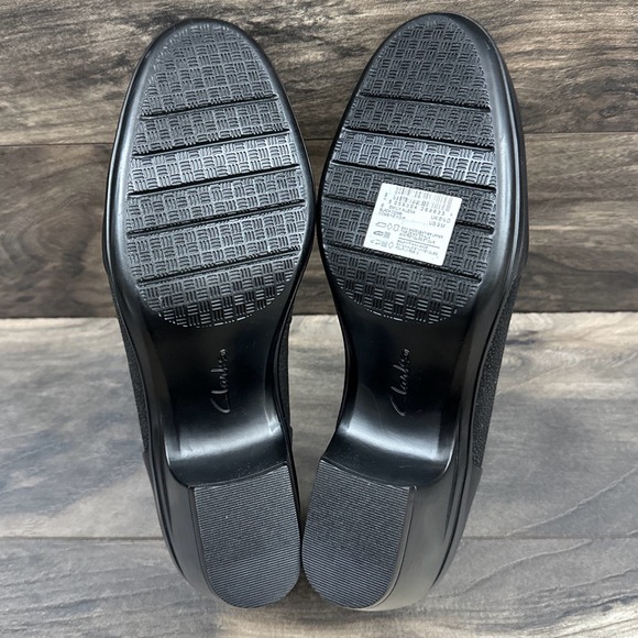 NIB Clarks Emily Alexa 9M Black Leather Comfort Dress Pumps Heels - Picture 8 of 12